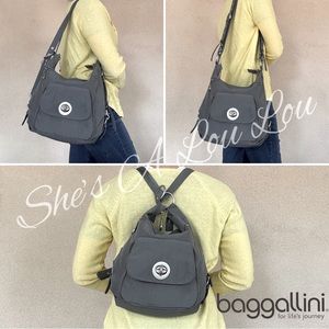 Baggallini “Brussels” Convertible, 3-way bag in Gray